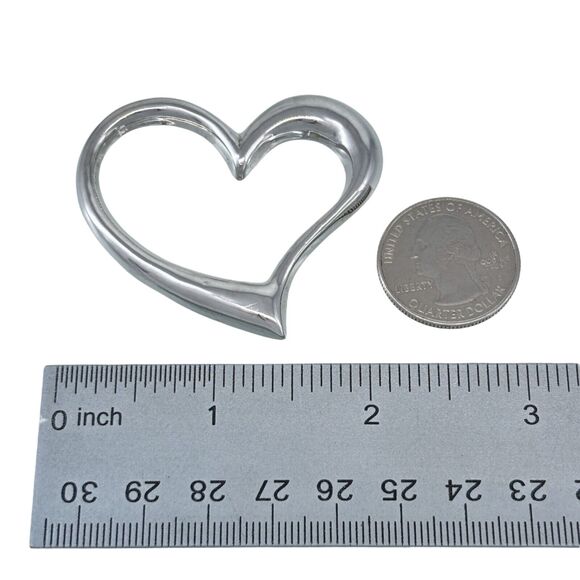 Open Heart Pin Brooch | Vintage SU Thailand Sterling Silver 925 - Picture 5 of 5